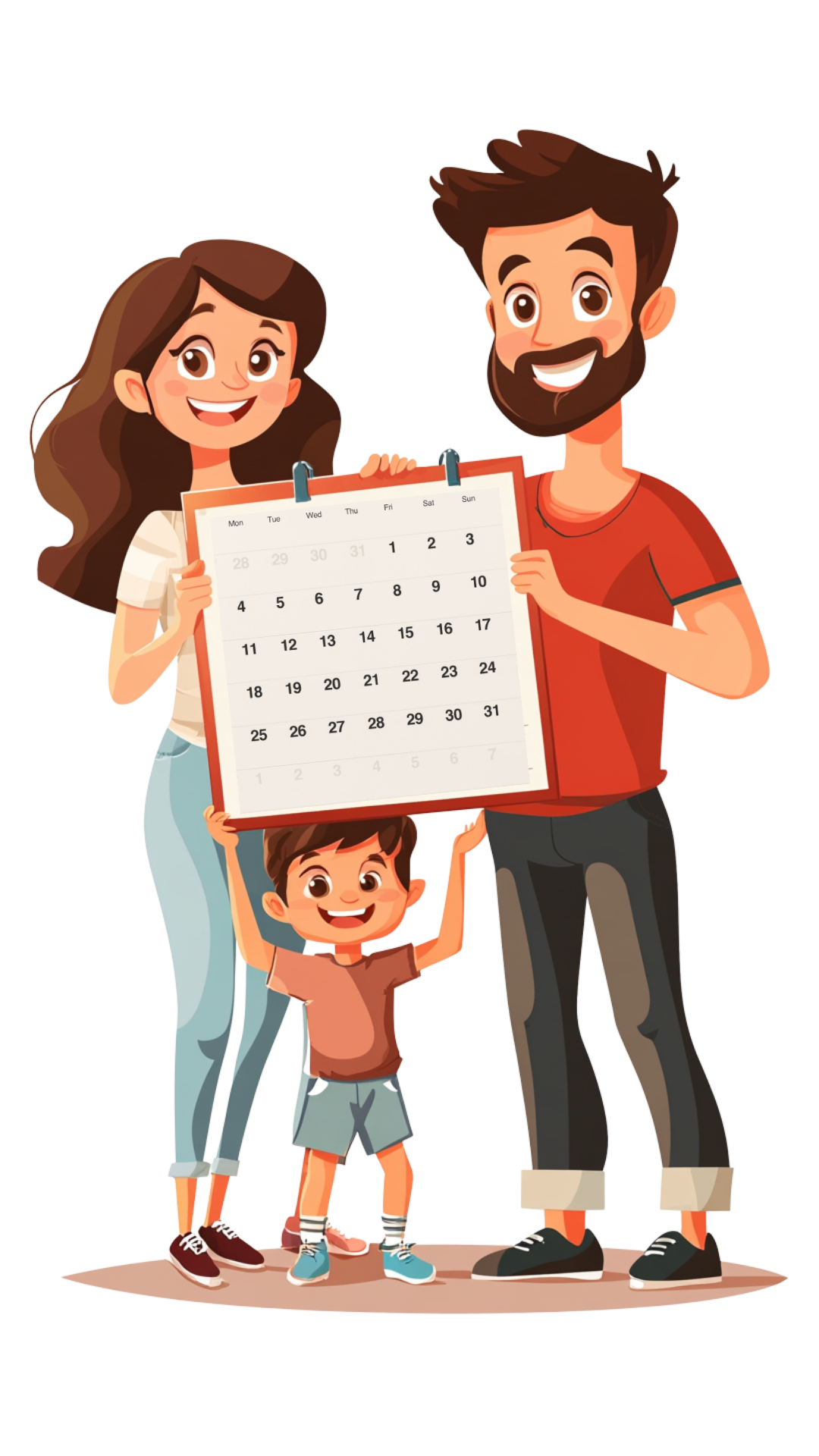 Family calendar illustration